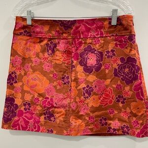 Free People Floral Mini Skirt in Pink and Purple
